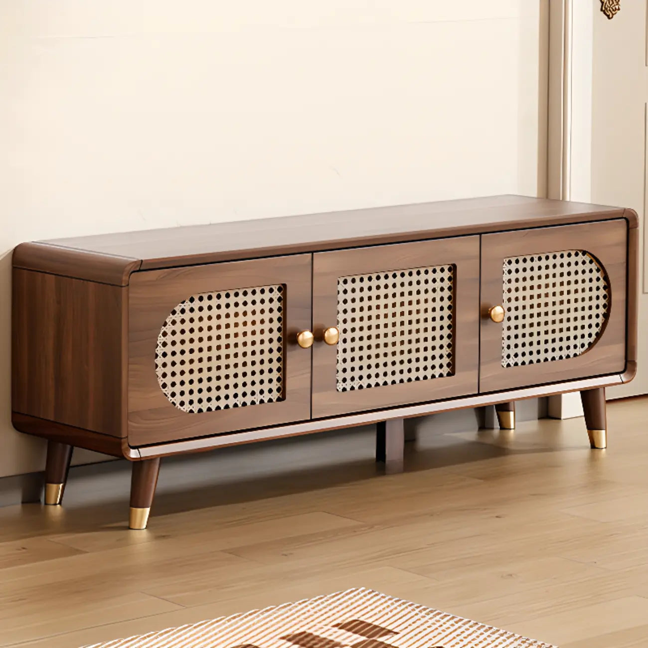 Bohemian Slim Brown Drop-Front Wood Shoe Cabinet