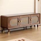 Bohemian Slim Brown Drop-Front Wood Shoe Cabinet