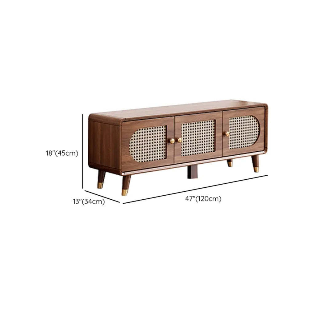 Bohemian Slim Brown Drop-Front Wood Shoe Cabinet