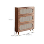 Bohemian Slim Brown Drop-Front Wood Shoe Cabinet