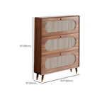 Bohemian Slim Brown Drop-Front Wood Shoe Cabinet