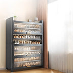 Adjustable Flip-up Door Gun Gray Metal Storage Shoe Rack