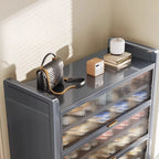 Adjustable Flip-up Door Gun Gray Metal Storage Shoe Rack