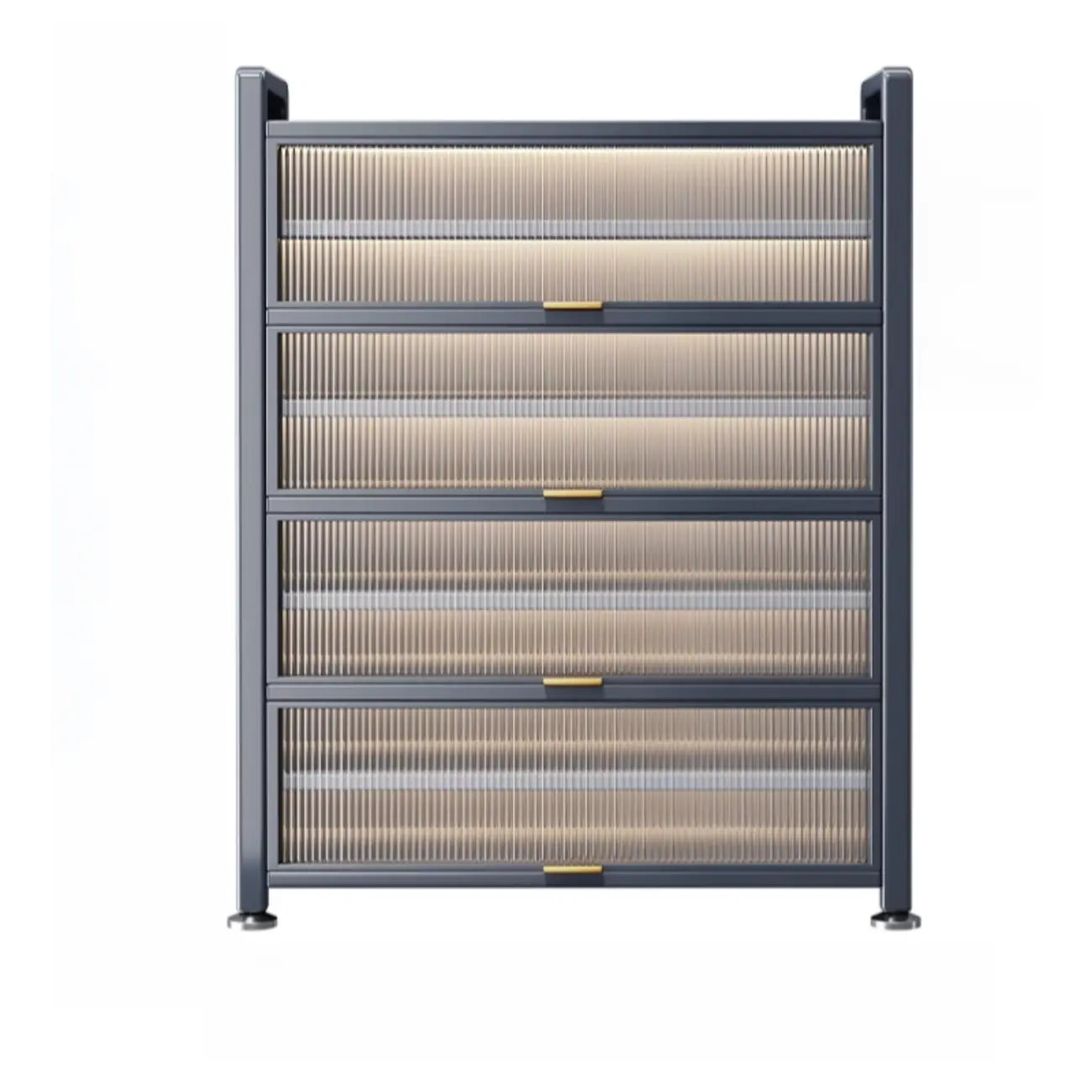 Adjustable Flip-up Door Gun Gray Metal Storage Shoe Rack