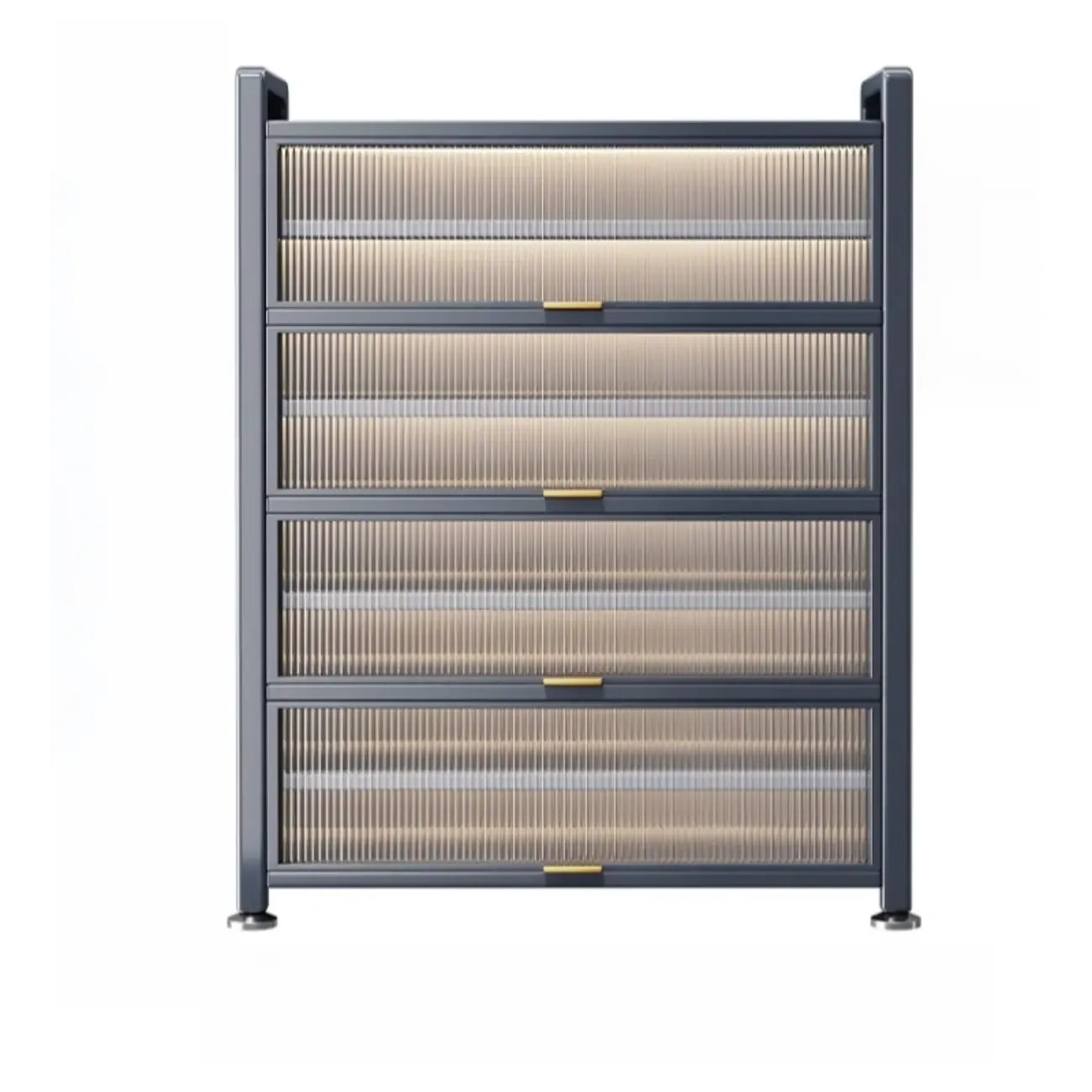 Adjustable Flip-up Door Gun Gray Metal Storage Shoe Rack