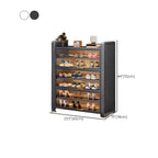 Adjustable Flip-up Door Gun Gray Metal Storage Shoe Rack