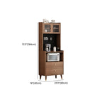 Compact Wooden Brown 2-Drawer Tall Sideboard with Hutch