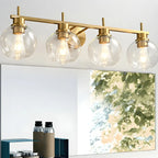 Brass Globe Vanity Light Modern Style for Bathroom