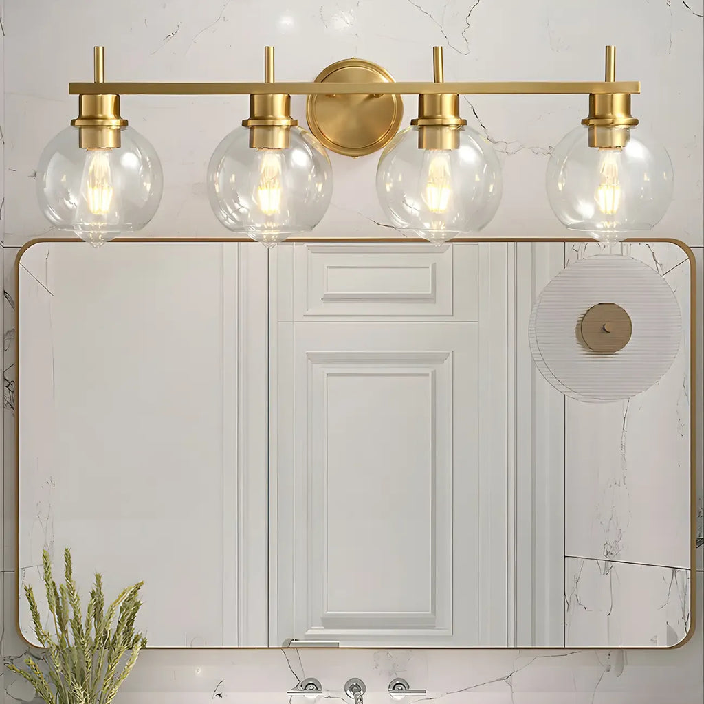 Brass Globe Vanity Light Modern Style for Bathroom