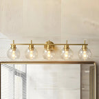 Brass Globe Vanity Light Modern Style for Bathroom