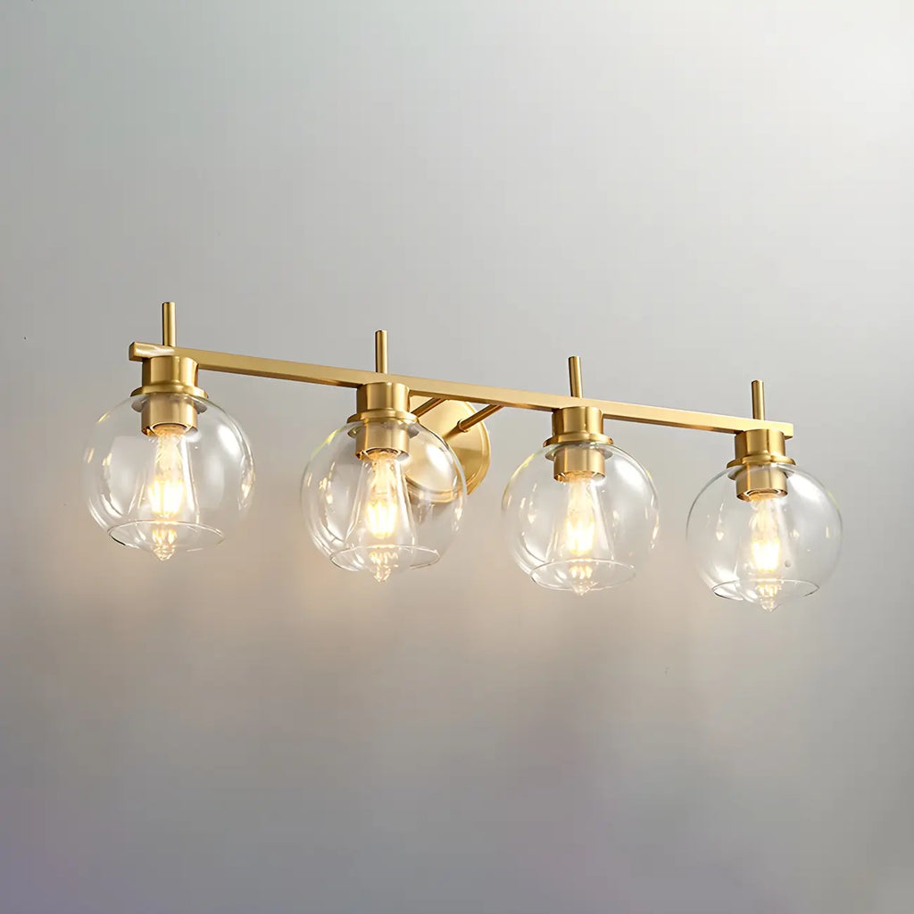 Brass Globe Vanity Light Modern Style for Bathroom