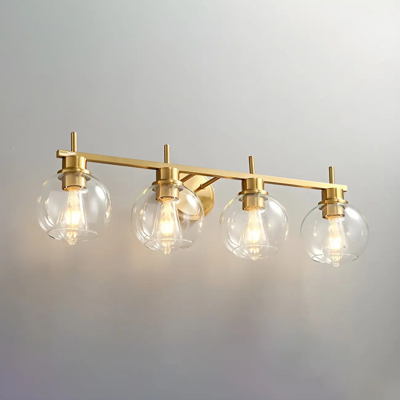 Brass Globe Vanity Light Modern Style for Bathroom