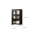 Bamboo Modern Black Vertical Bookcase with Acrylic Doors