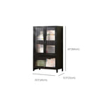 Bamboo Modern Black Vertical Bookcase with Acrylic Doors