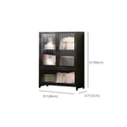 Bamboo Modern Black Vertical Bookcase with Acrylic Doors