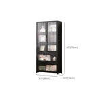 Bamboo Modern Black Vertical Bookcase with Acrylic Doors