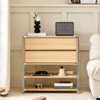 Compact Wood Steel Frame 3-Tier Bookcase in Black