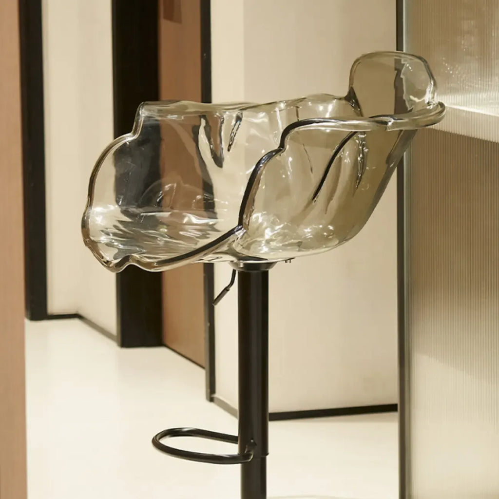 Clear Acrylic Swivel Adjustable Height Bar Stools with Backs