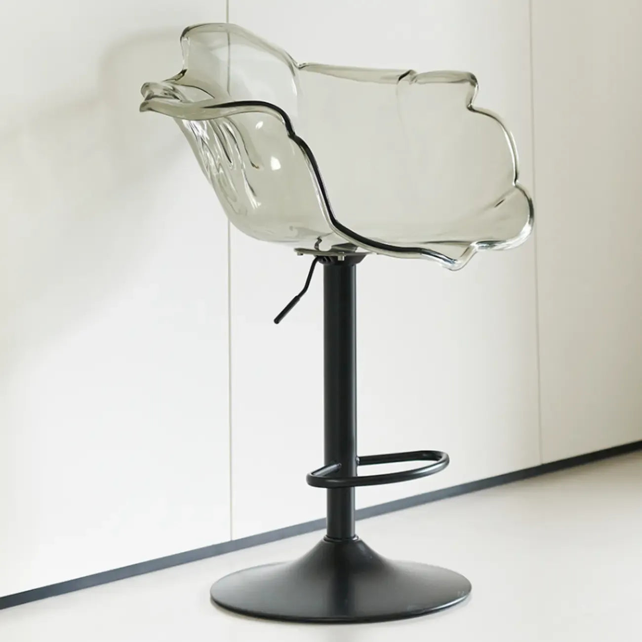 Clear Acrylic Swivel Adjustable Height Bar Stools with Backs