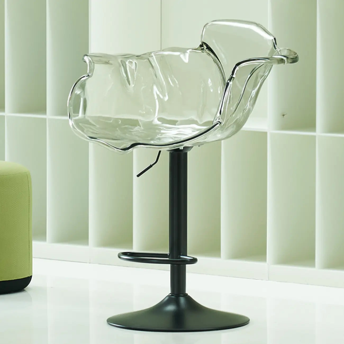 Clear Acrylic Swivel Adjustable Height Bar Stools with Backs