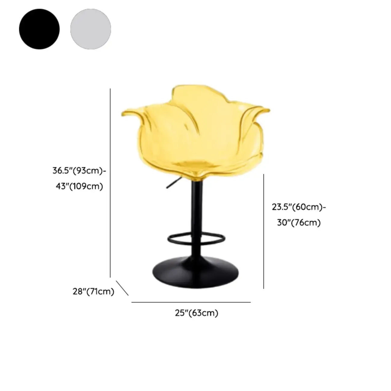 Clear Acrylic Swivel Adjustable Height Bar Stools with Backs