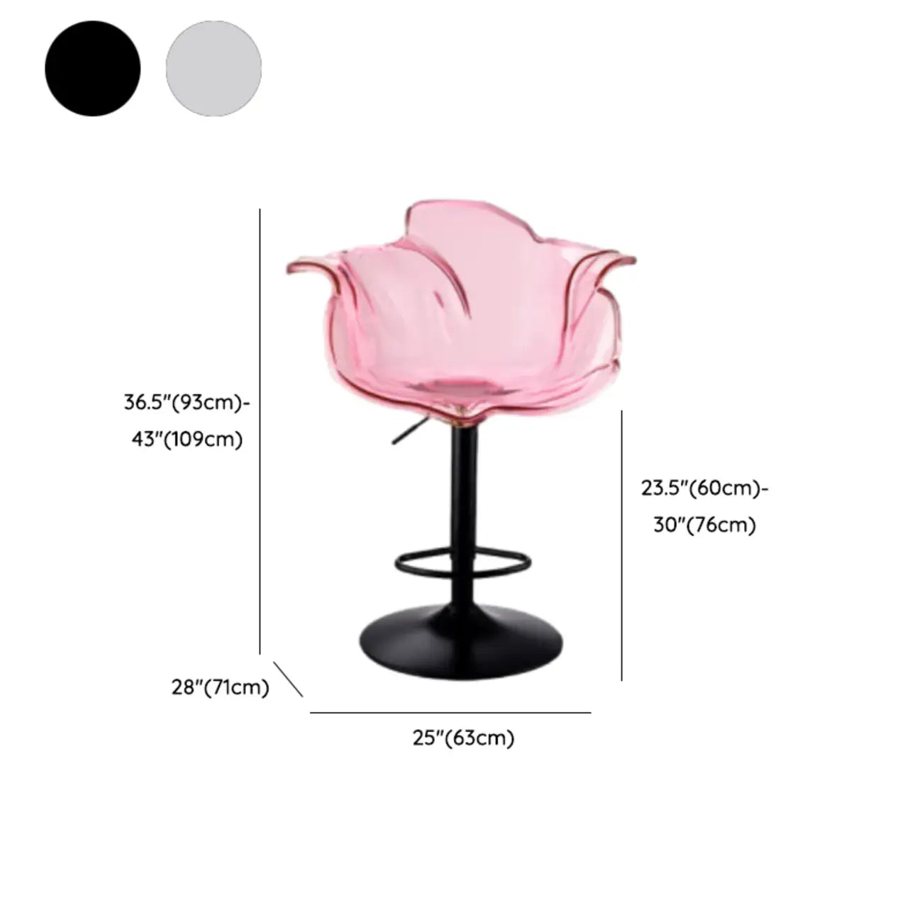 Clear Acrylic Swivel Adjustable Height Bar Stools with Backs