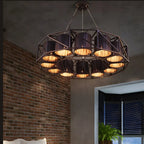 Black Metal Geometric Modern Chandelier Light
