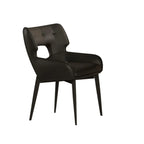 Modern Faux Leather Open Back Arm Dining Chair