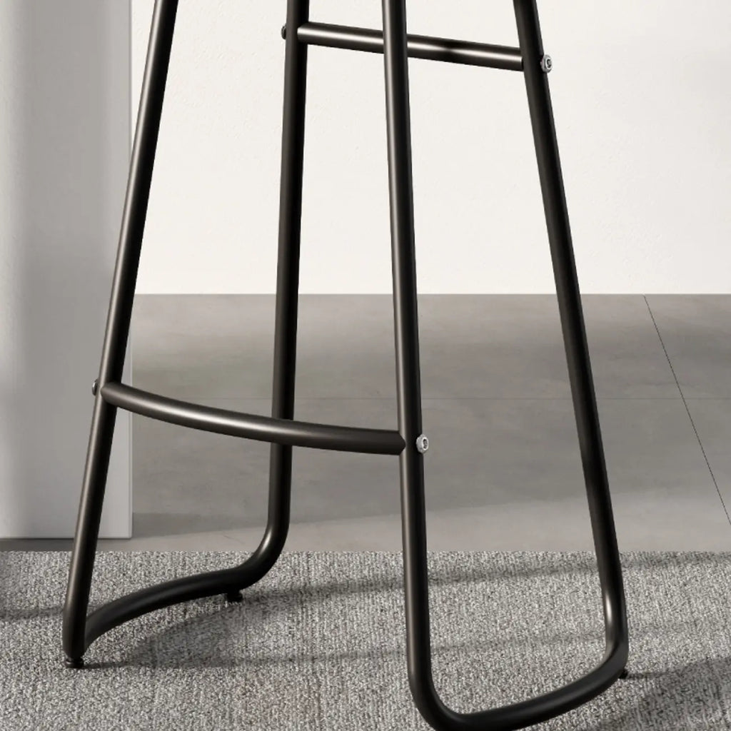 Brown Saddle Backless Counter Bar Stools with Footrest