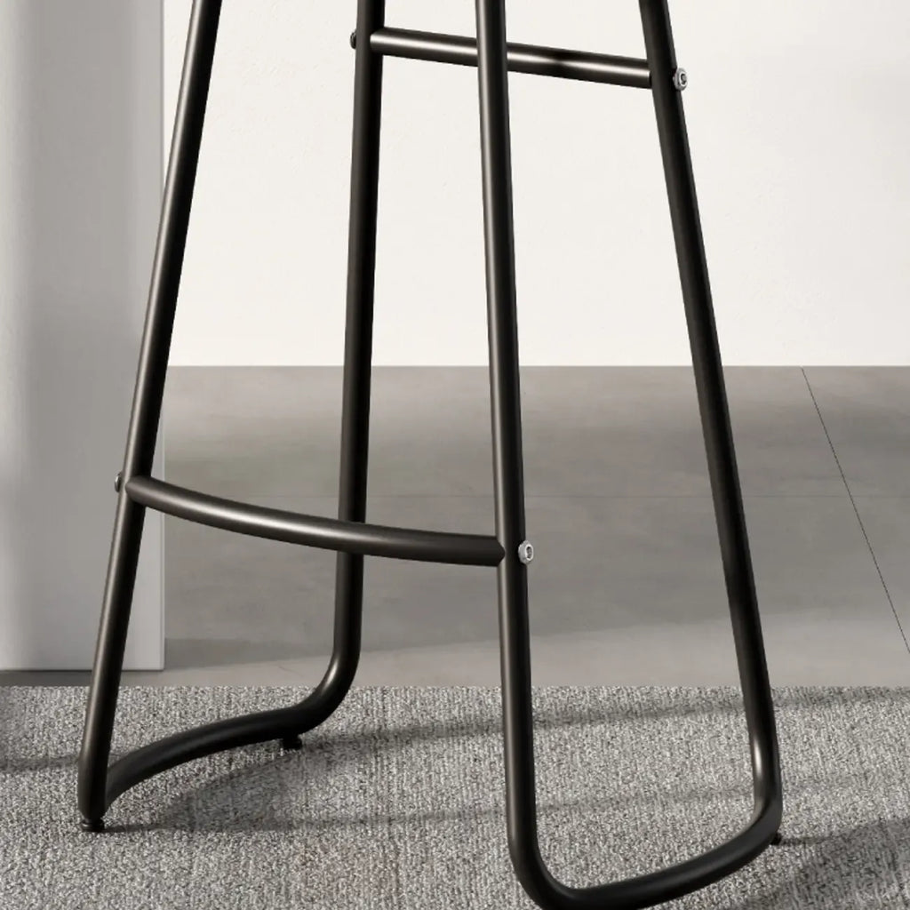 Brown Saddle Backless Counter Bar Stools with Footrest