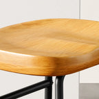 Brown Saddle Backless Counter Bar Stools with Footrest