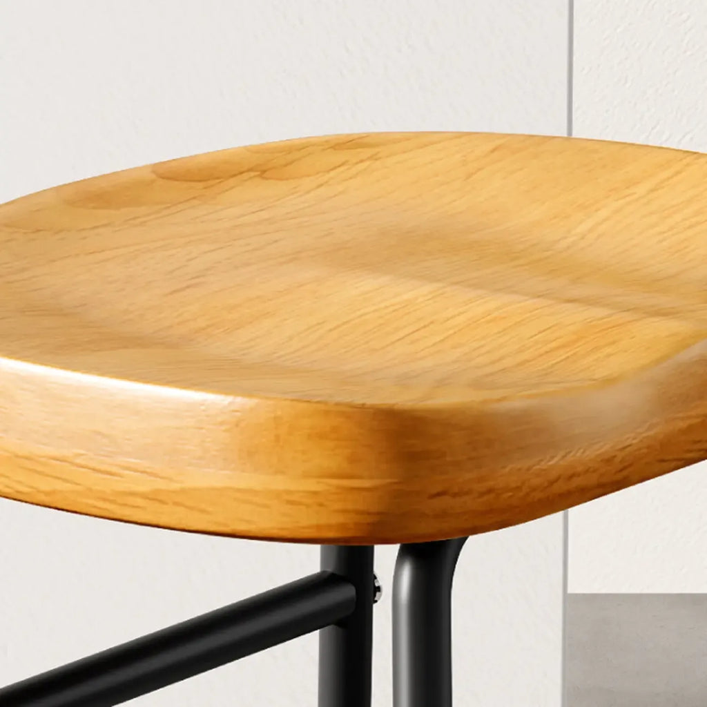 Brown Saddle Backless Counter Bar Stools with Footrest