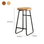 Brown Saddle Backless Counter Bar Stools with Footrest