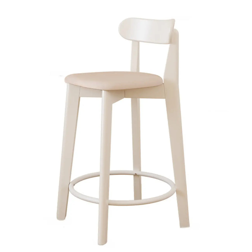 Comfortable Square Brown Wood Bar Stool with Backs