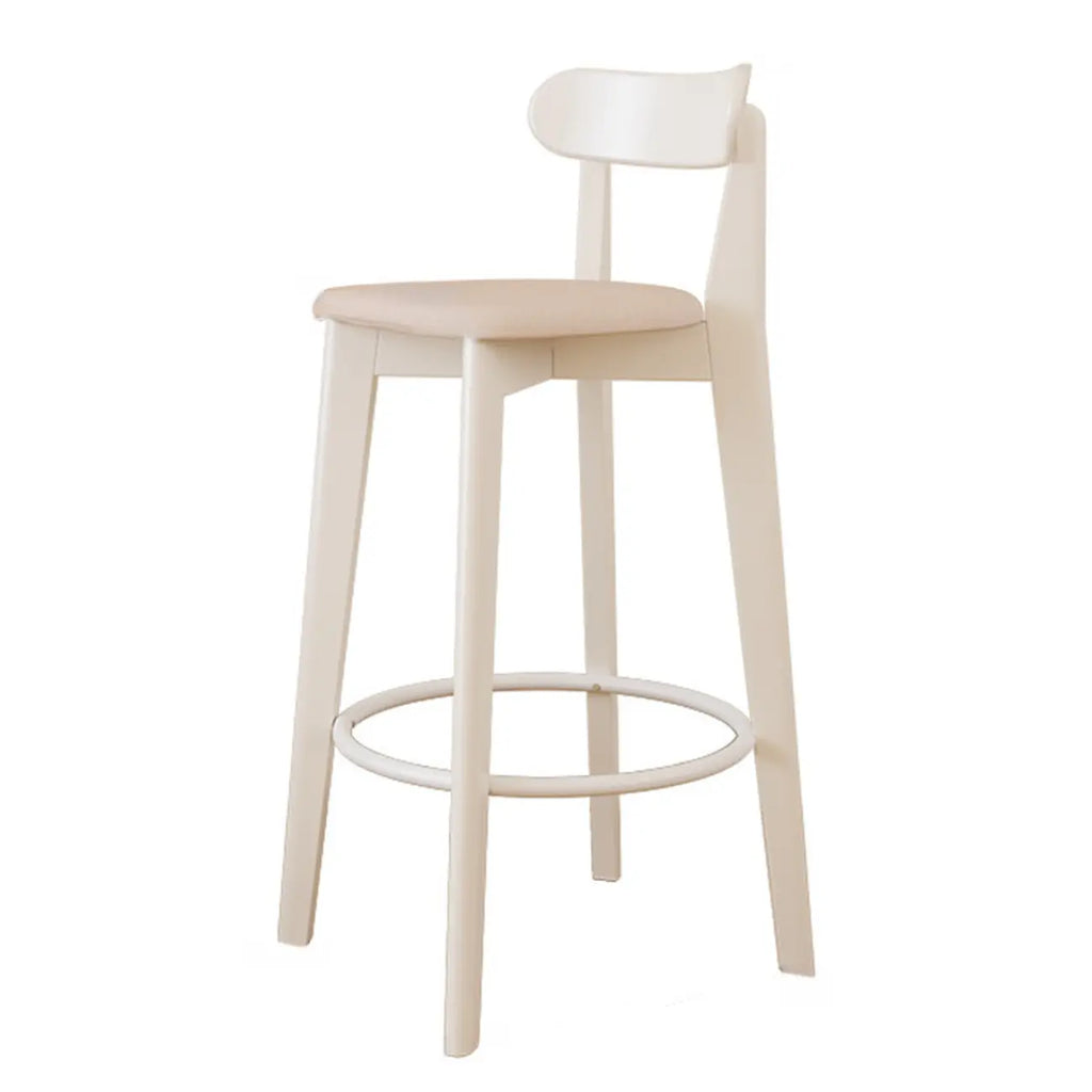 Comfortable Square Brown Wood Bar Stool with Backs