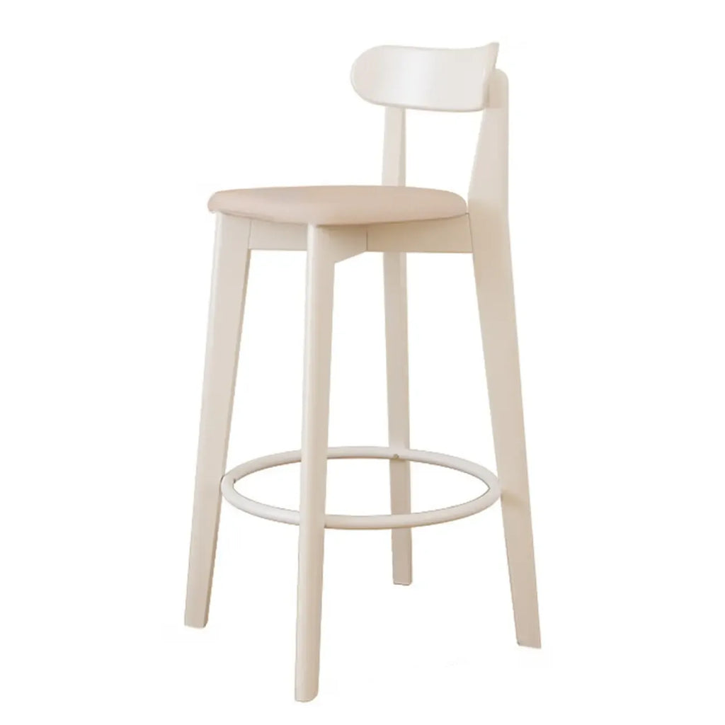 Comfortable Square Brown Wood Bar Stool with Backs