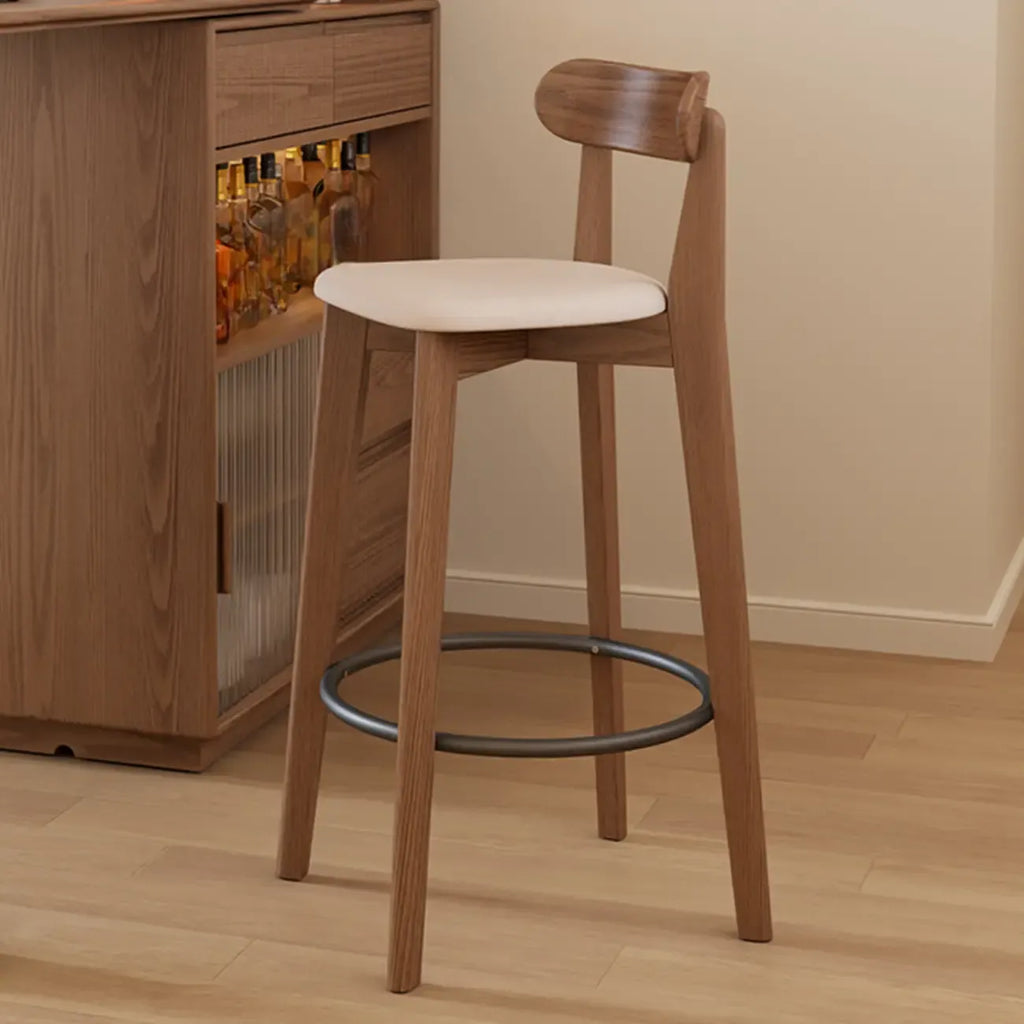 Comfortable Square Brown Wood Bar Stool with Backs