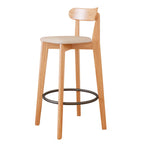 Comfortable Square Brown Wood Bar Stool with Backs