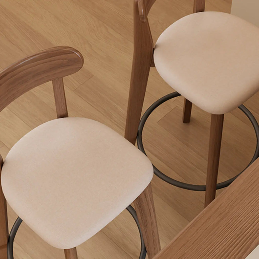 Comfortable Square Brown Wood Bar Stool with Backs