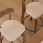 Comfortable Square Brown Wood Bar Stool with Backs