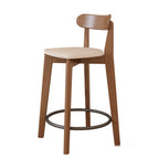 Comfortable Square Brown Wood Bar Stool with Backs