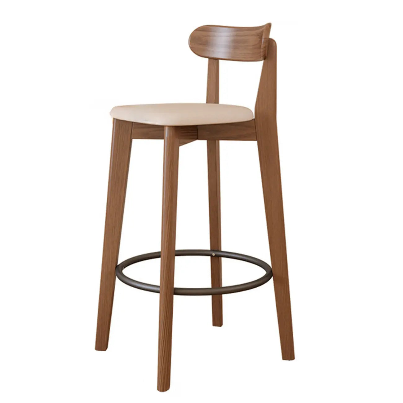 Comfortable Square Brown Wood Bar Stool with Backs