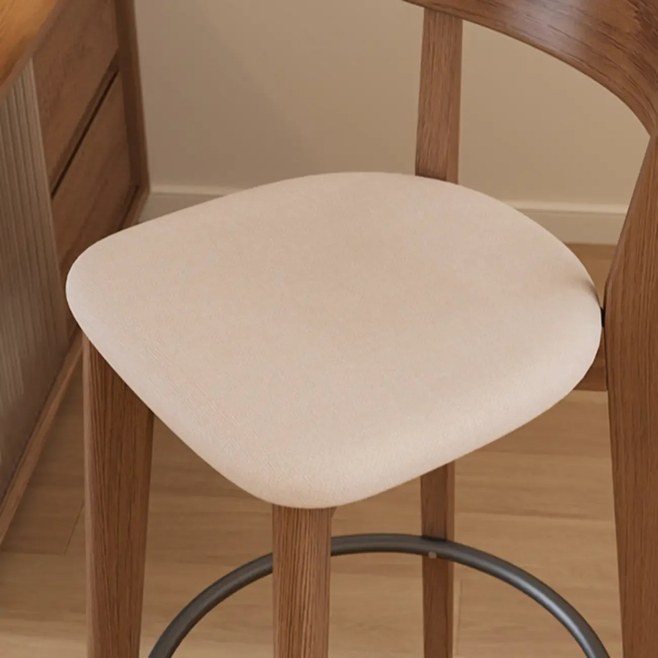 Comfortable Square Brown Wood Bar Stool with Backs