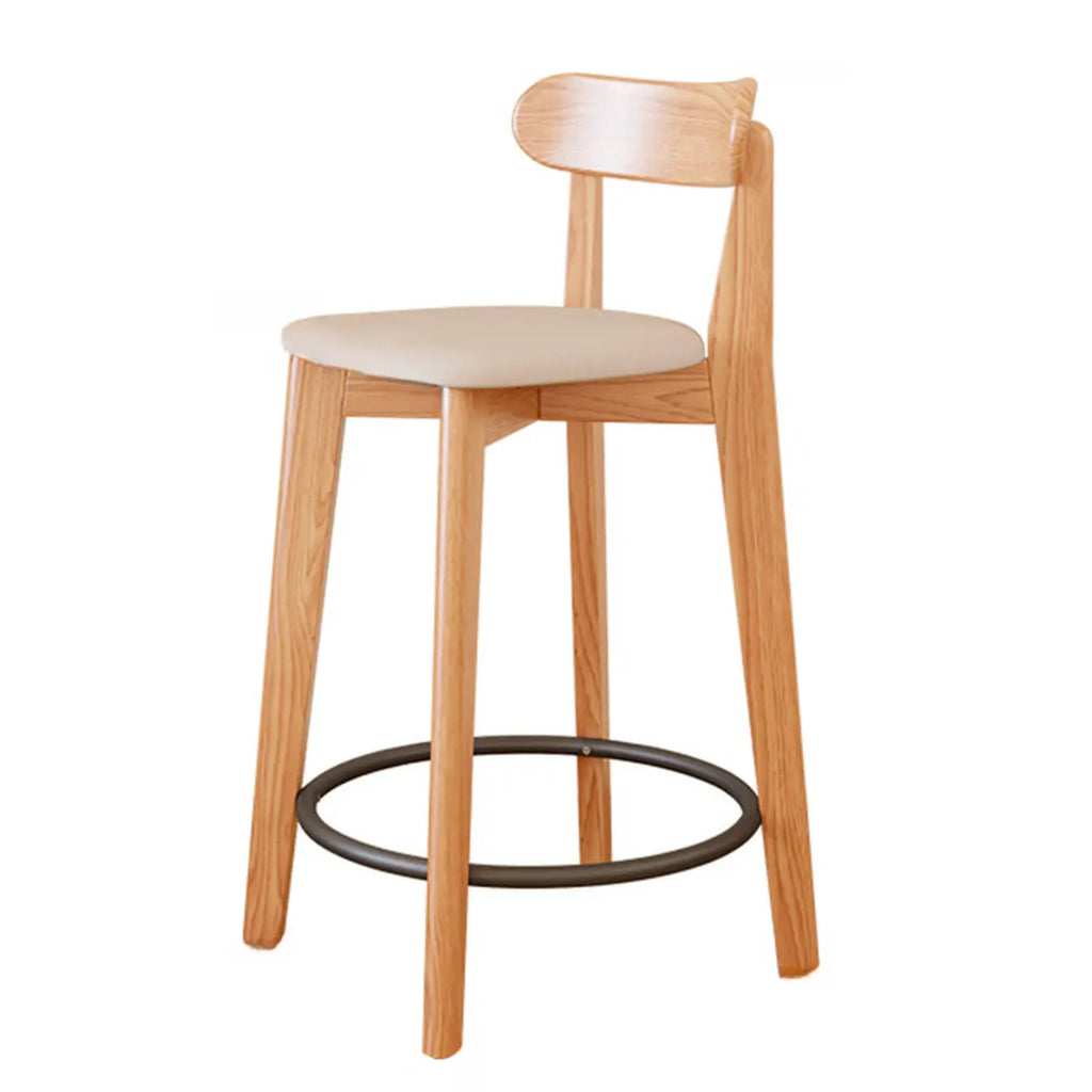 Comfortable Square Brown Wood Bar Stool with Backs
