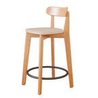 Comfortable Square Brown Wood Bar Stool with Backs