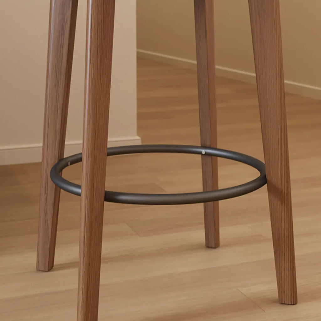 Comfortable Square Brown Wood Bar Stool with Backs