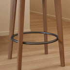 Comfortable Square Brown Wood Bar Stool with Backs