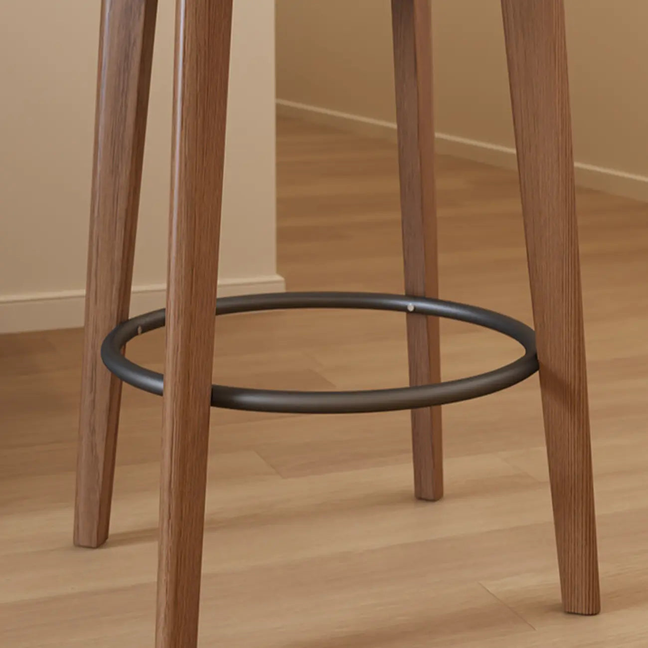 Comfortable Square Brown Wood Bar Stool with Backs