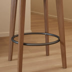 Comfortable Square Brown Wood Bar Stool with Backs