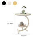 Glam Stone Top Metal Base C-Shape Side Table